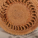 Hand Woven Bag Round Bag Buckle Rattan Straw Bags Satchel Wind Bohemia Beac