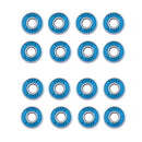 16Pcs 608RS Abec 9 Skateboard Bearing 8x22x7mm for Longboard Inline Blue