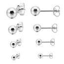 3 ~ 6mm 8 Piece Stainless Steel Stallion Earrings Ball Elegant Bead Set (4