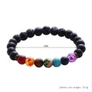 Men Women Natural Stone Buddha Prayer Bracelet Elastic Beaded Wristband