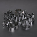 10pcs Stainless Steel Biscuit Mold Christmas Set Cake Cutter Tools