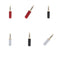 6Pcs 4-Pole 3.5mm 1/8" Male Headphone Plug Adapter Soldering Black+Red+White