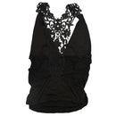 Sexy Women Tank Top Lace Open Back Night Club Camisole Vest Top Black S