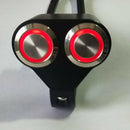Alloy Handlebar Headlight ON/OFF CNC Dual Push Button Switch Red Light forMotors