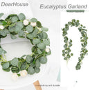 2Pcs Eucalyptus Garlands Artificial Greenery Garland Faux Silk Eucalyptus V