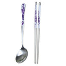 3 Set Chopsticks and Spoon Stainless Steel Set Tableware With Storage Box Gift