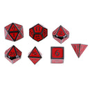 Ancient Multi sided dice set of 7 D4 D6 D8 D10 D12 D20 Dungeons D&D RPG Red