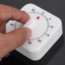 White Square 60-Minute Mechanical Timer Reminder Counting For Kitchen Novelty Hn
