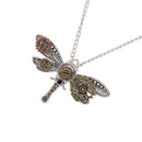 Hot Retro Steampunk Gear Dragonfly Shaped Pendant Necklace Chic Charm Choker