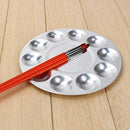 Metal 10 Well Round Artist Watercolours Paint Mixing Palette Tray