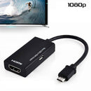 Type-C and Micro USB to HDMI 1080P HD Audio Video Adapter Cable for HDTV A