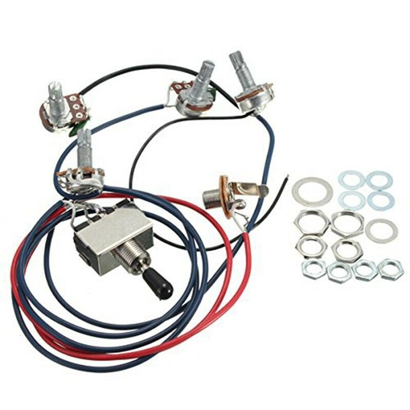 Lp Electric Guitar Pickups Wiring Harness Kit 2T2V 500K Pots 3 Way Switch W