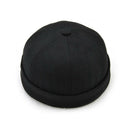 Mens Beanie Worker Sailorcap Rolled Cuff Retro Brimless Outfit Hat Black
