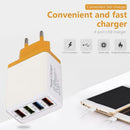 4 USB Color Travel Charger 3A Phone Fast Charging Charger EU-Plug Adapter