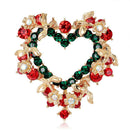 Christmas Love Brooches Rhinestone Garland Badges Pins Jewelry Bag Accessories