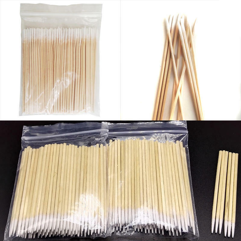 100pcs Wood Wooden Handle Stick Cotton Swabs Buds Cleaning Tool Medical Makeup