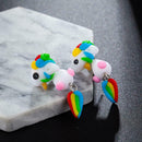 Colorful Cartoon Horse Dangles Earrings Cute Pony Ear Drop Women Jewelry A
