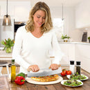 Kitchen Pizza Cutter Stainless Steel Wooden Double Handle Pizza Cutter PieB Ew