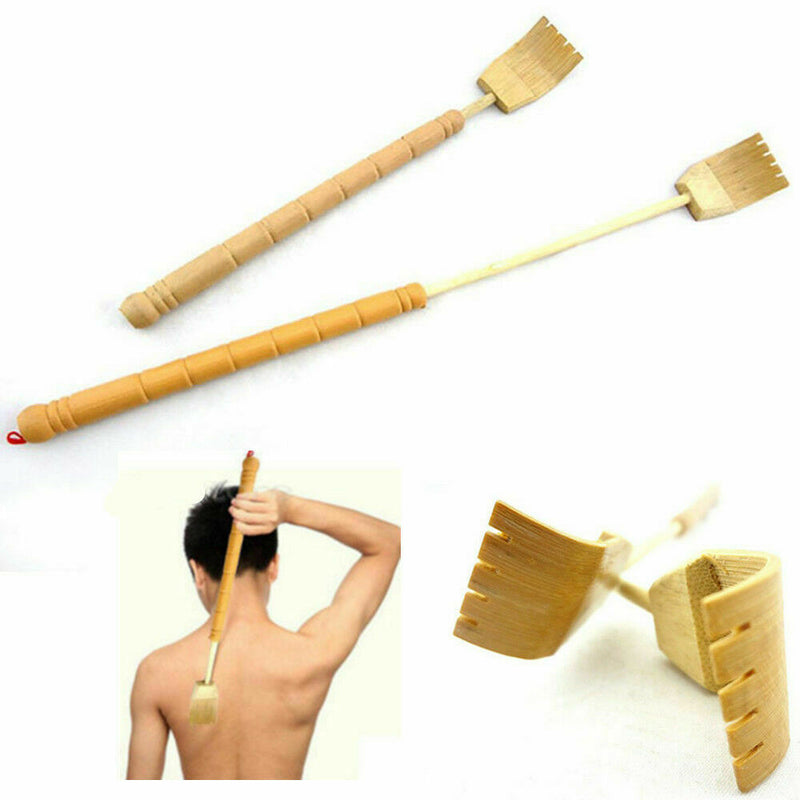 Wooden Bamboo Telescopic Back Scratcher Extendable Back Itching Self Massager AU