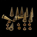 10 Sets Alloy Cone Spike Studs Rivets Leather Craft Punk Rock Rivets Bronze