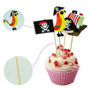 20pcs Cake Toppers Pirate Theme Fruit Picks Insert Card Halloween Party Dec BX
