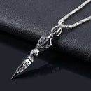Fashion Alloy Spearhead Pendant Punk Necklace Chain Men Woman Choker JewelryBX