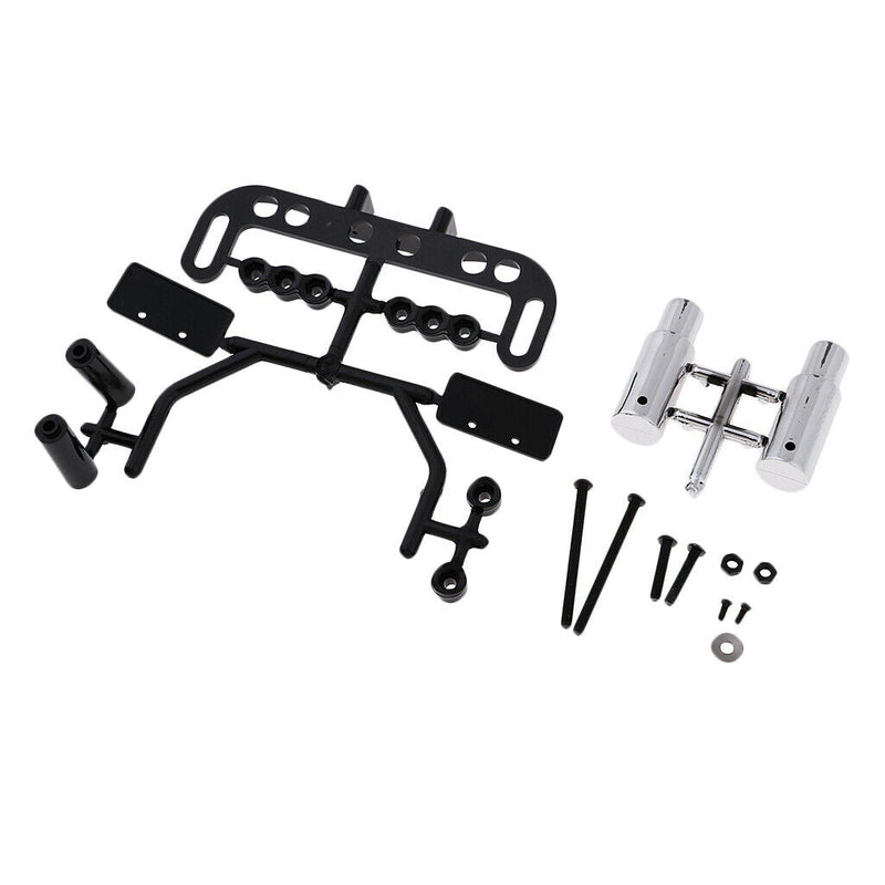 1/10 RC Racing Drift Car Accessories - Double Tip Pipes with License Bracket