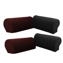 4Pcs (Coffee&Black) Anti-slip Couch Sofa Armrest Covers Slipcovers Protector