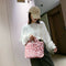 Women Plush Leopard Shoulder Handbag Large Crossbody Bags (1 Rose Red)