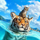 4 Pack Tiger DIY 5D Diamond Painting Kits Full Drill Cross Stitch Home Decor