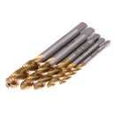 5pcs M3 M4 M5 M6 M8  Titanium Coated HSS Screw Thread Metric Spiral Fluted