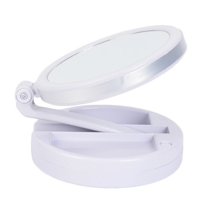 1x Magnifying Makeup Mirror Beauty Stand Double Side with LED Light Cosmetic FT