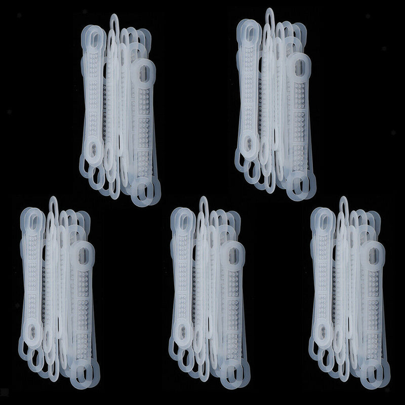 100 Pack Anti Slip Clear Rubber Clothes Hanger Grips Clothing Hanger Strips