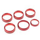 6 Pieces Aluminum Audio A/C Button Cover Decoration Twist Switch Ring Trim for