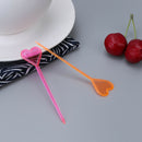 50pcs Disposable Plastic Colorful Stick Love Heart Arrow Shape Fruit Fork
