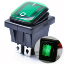 2pcs Blue Green 4 Pin On/Off 2 Position Rocker Power Switch With Backlight