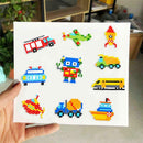 DIY Full Drill Round Cartoon Car Diamond Painting Puzzle Children Stickers