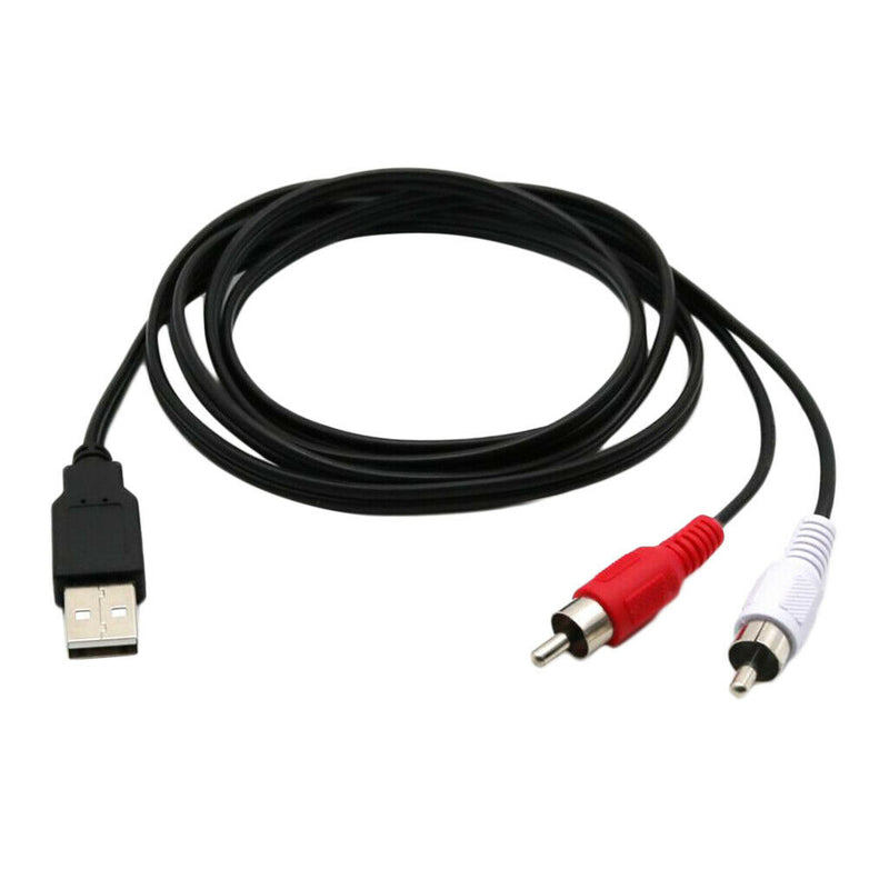 2Port RCA to USB 2.0 Audio/Video A/V Adapter Cable,Male to Male Splitter Cords