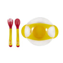 Baby Infants feeding Bowl With Sucker and Temperature Sensing Spoon P9U8