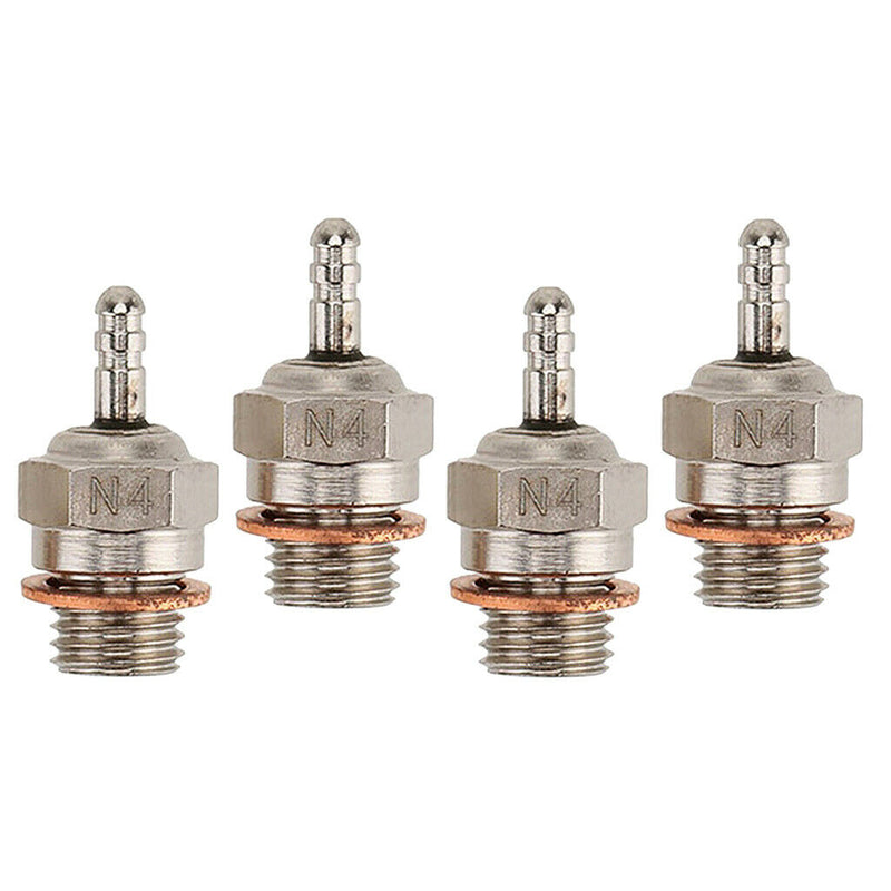 4 Piece 70117 N4 Glow Plug Med Hot Nitro Engine Parts for HSP 1/10 RC Car