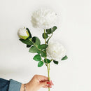 3 Heads Artificial Flowers Peony Bouquet Silk Flowers Bridal Bouquet Fall V R2A4