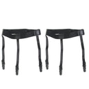 Men's Shirt Stays Holders Elastic Garter with Non-slip Locking Clamps Black
