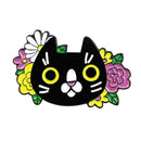 Cartoon Cat Flowers Pin Brooch Creative Badges Unisex Friends Jewelry Gifts