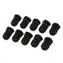 10 Pcs PG9 Black Waterproof Cable Gland Connectors W4X6