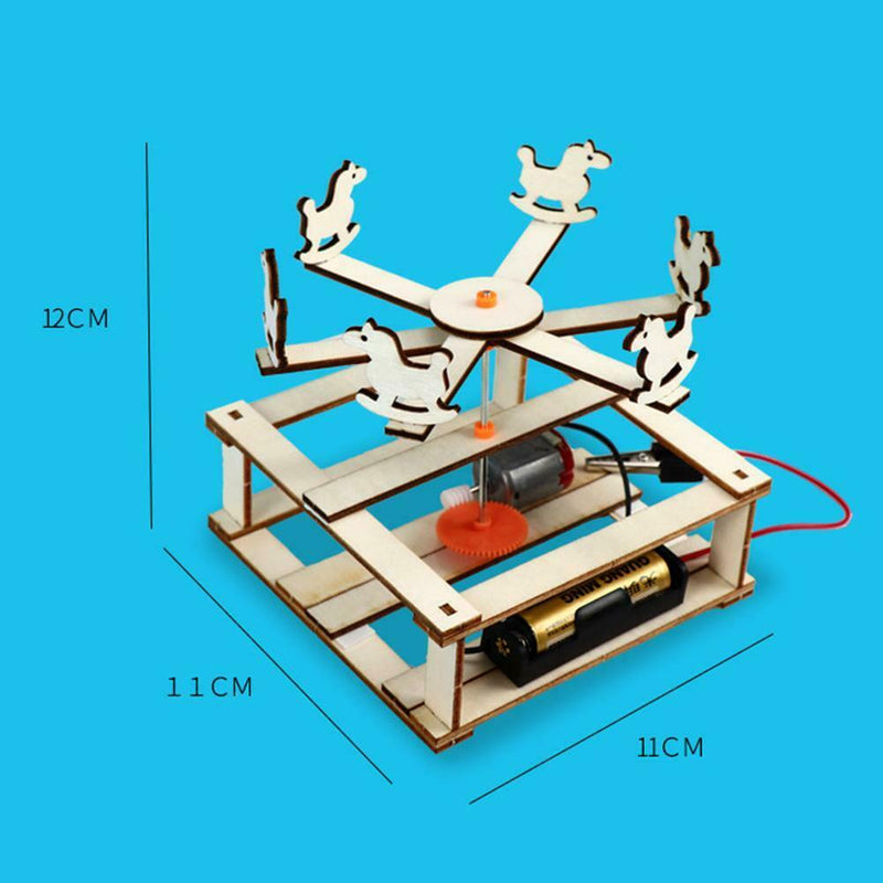 Creative DIY Merry-Go-Round Kids Electric Physical Science Educational Toys
