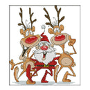14CT Stamped DIY Santa Claus Reindeer Cross Stitch Kits 28X26cm (C317)