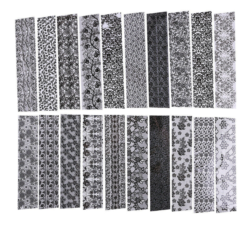 20pcs Removable Nail Stickers Set Lace Starry Sky Transfer Decals Manicure Decor