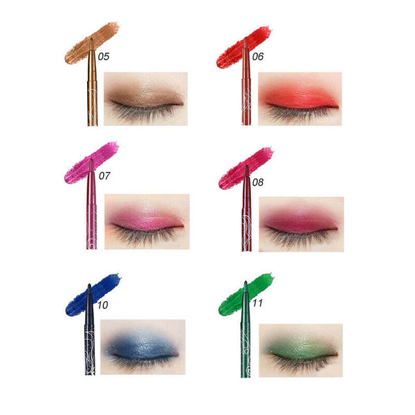 Menow Makeup Set 12Color/Kit Waterproof Eye Shadow Pencil Rotate Eyeliner L C3H8