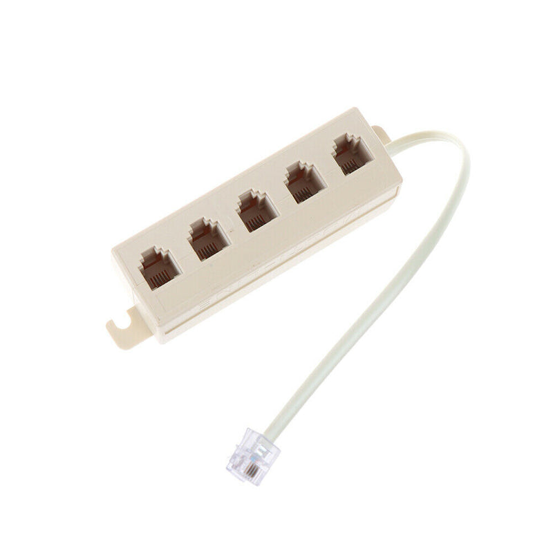 Rj11 Jack 5 Way Outlet Telephone Modular Line Splitter Plug Adapter 6 ME