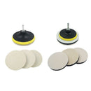 3Pcs 5inch Wool Polishing Buffing Pad Bonnets and Backing Pad (4 inch) with